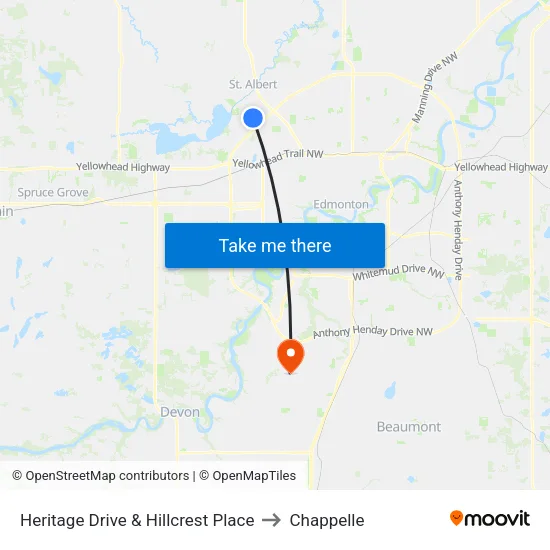 Heritage Drive & Hillcrest Place to Chappelle map