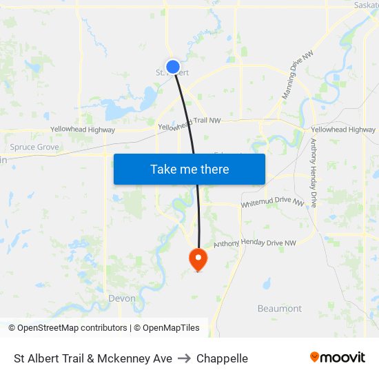 St Albert Trail & Mckenney Ave to Chappelle map