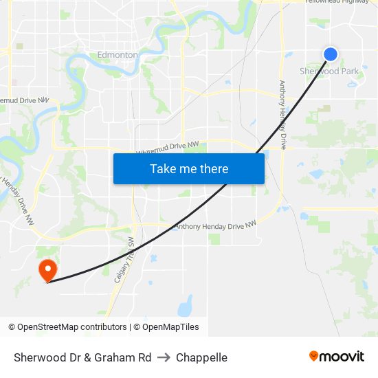 Sherwood Dr & Graham Rd to Chappelle map