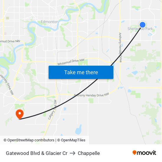 Gatewood Blvd & Glacier Cr to Chappelle map