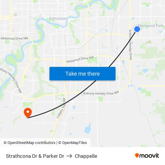 Strathcona Dr & Parker Dr to Chappelle map