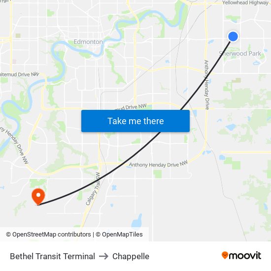 Bethel Transit Terminal to Chappelle map