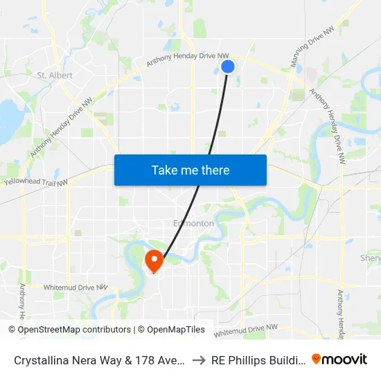 Crystallina Nera Way & 178 Avenue to RE Phillips Building map