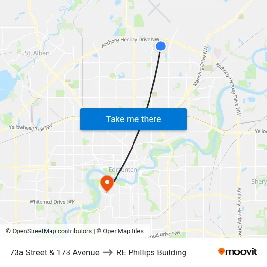73a Street & 178 Avenue to RE Phillips Building map