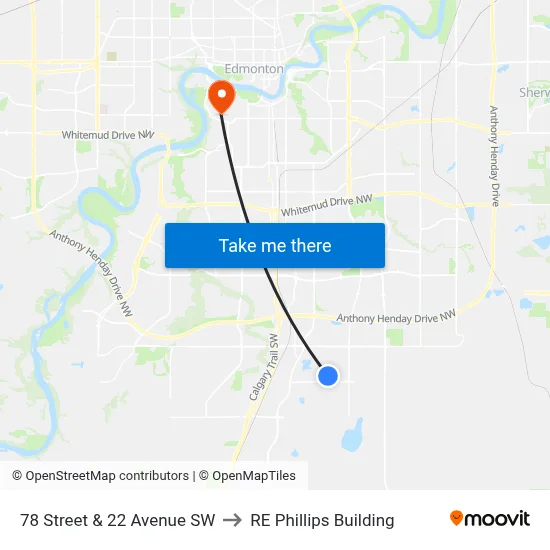 78 Street & 22 Avenue SW to RE Phillips Building map