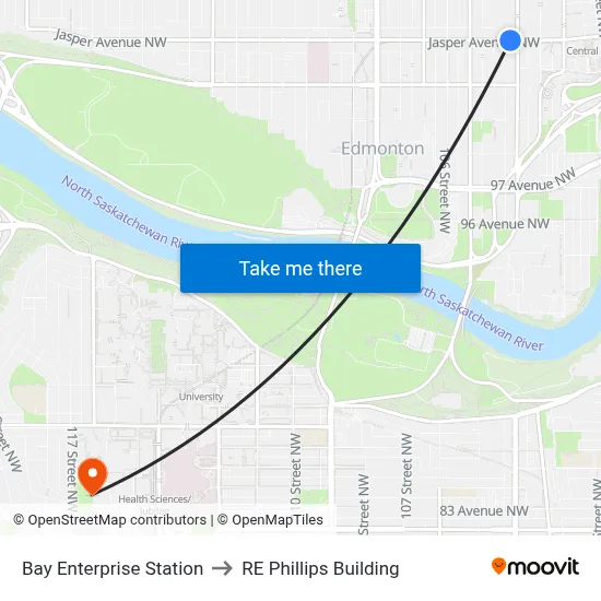Bay Enterprise Station to RE Phillips Building map