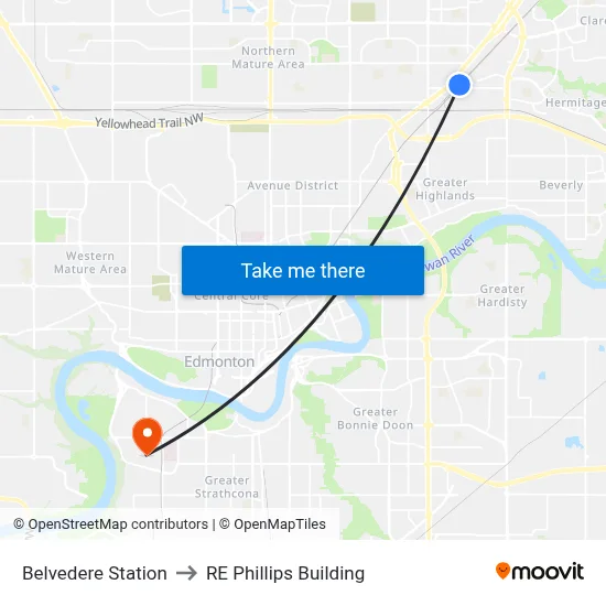 Belvedere Station to RE Phillips Building map