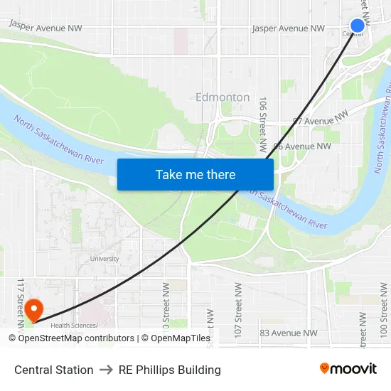 Central Station to RE Phillips Building map