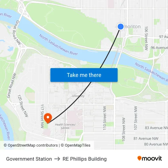 Government Station to RE Phillips Building map