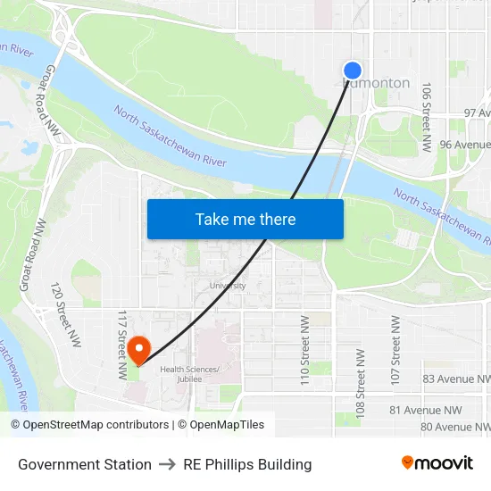 Government Station to RE Phillips Building map