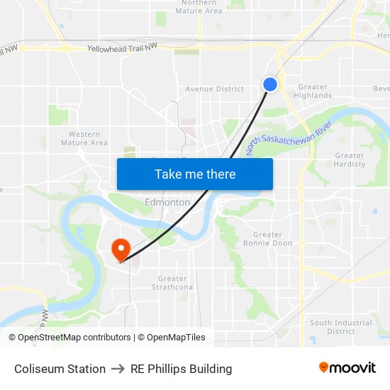 Coliseum Station to RE Phillips Building map