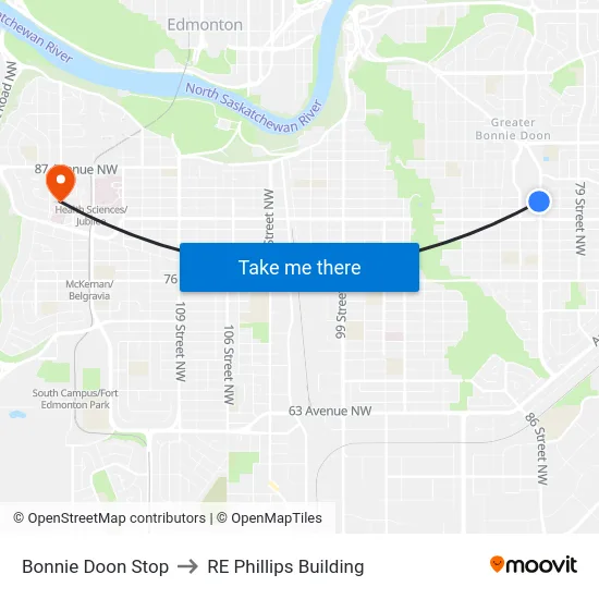 Bonnie Doon Stop to RE Phillips Building map