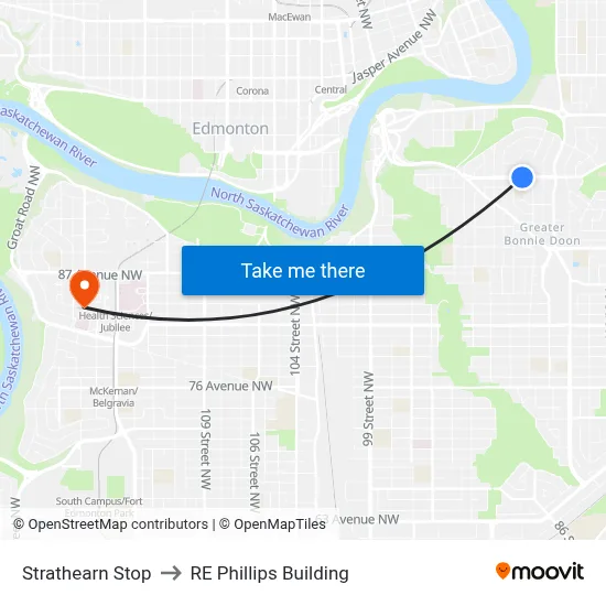 Strathearn Stop to RE Phillips Building map
