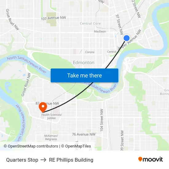 Quarters Stop to RE Phillips Building map