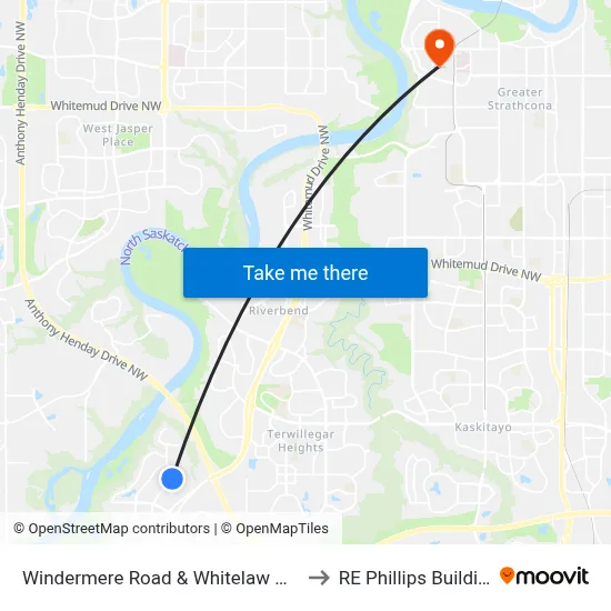 Windermere Road & Whitelaw Gate to RE Phillips Building map