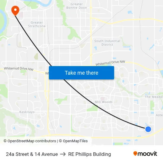 24a Street & 14 Avenue to RE Phillips Building map