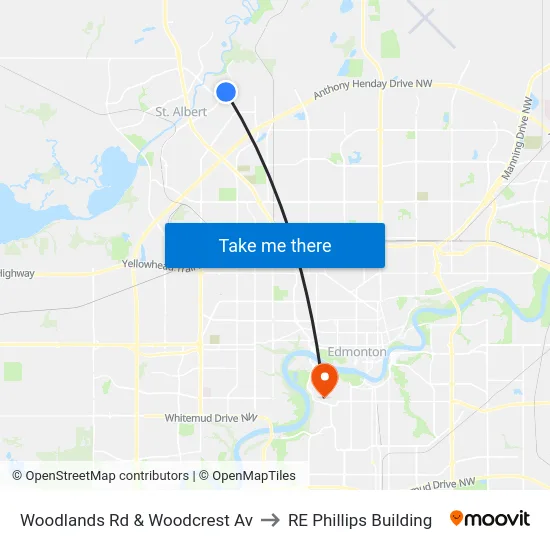 Woodlands Rd & Woodcrest Av to RE Phillips Building map
