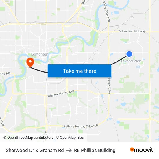 Sherwood Dr & Graham Rd to RE Phillips Building map