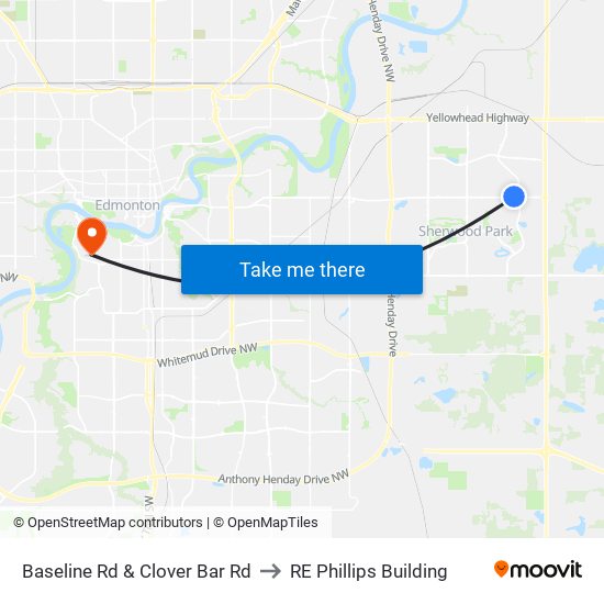 Baseline Rd & Clover Bar Rd to RE Phillips Building map