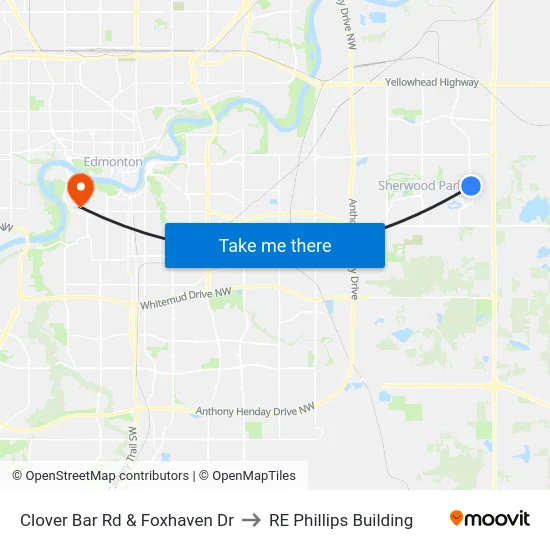 Clover Bar Rd & Foxhaven Dr to RE Phillips Building map