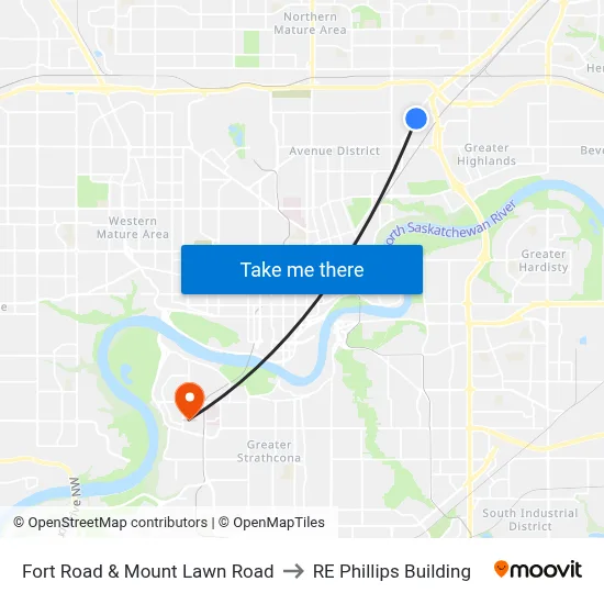 Fort Road & Mount Lawn Road to RE Phillips Building map