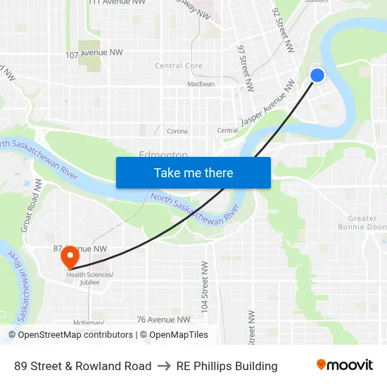 89 Street & Rowland Road to RE Phillips Building map