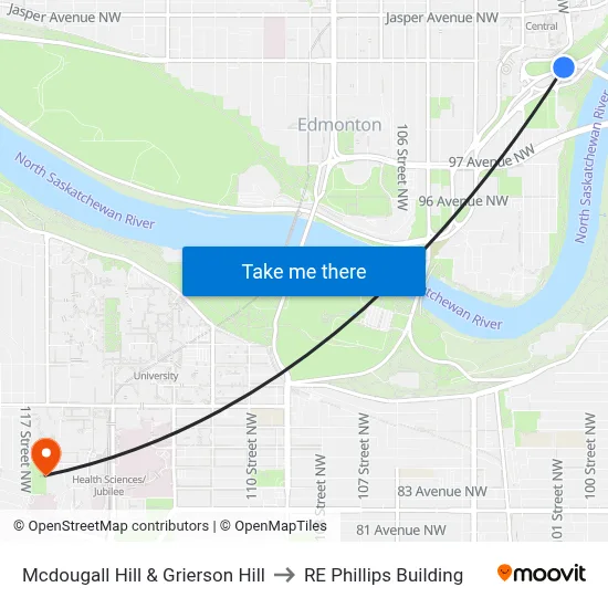 Mcdougall Hill & Grierson Hill to RE Phillips Building map