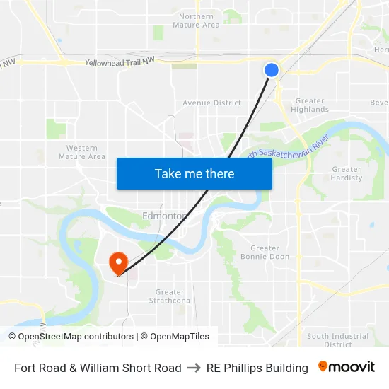 Fort Road & William Short Road to RE Phillips Building map