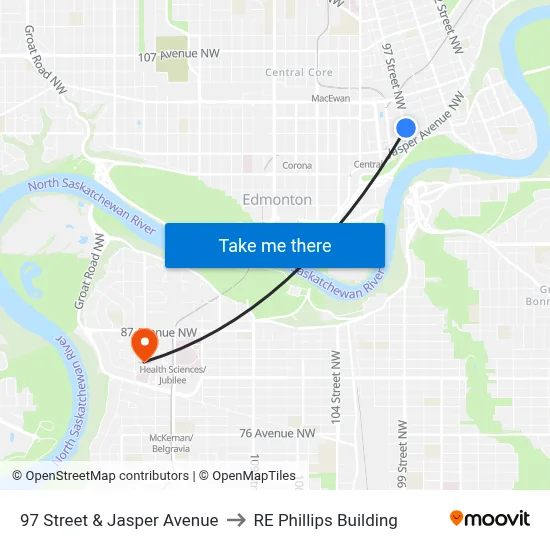 97 Street & Angel Way to RE Phillips Building map