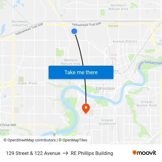 129 Street & 122 Avenue to RE Phillips Building map