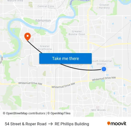 54 Street & Roper Road to RE Phillips Building map