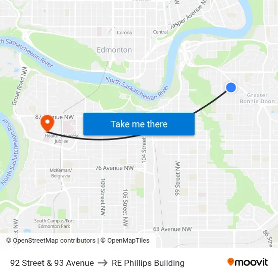 92 Street & 93 Avenue to RE Phillips Building map