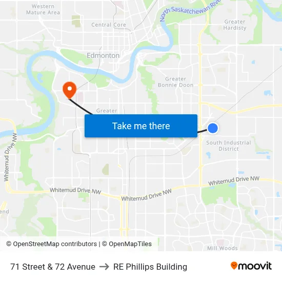 71 Street & 72 Avenue to RE Phillips Building map