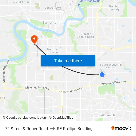 72 Street & Roper Road to RE Phillips Building map
