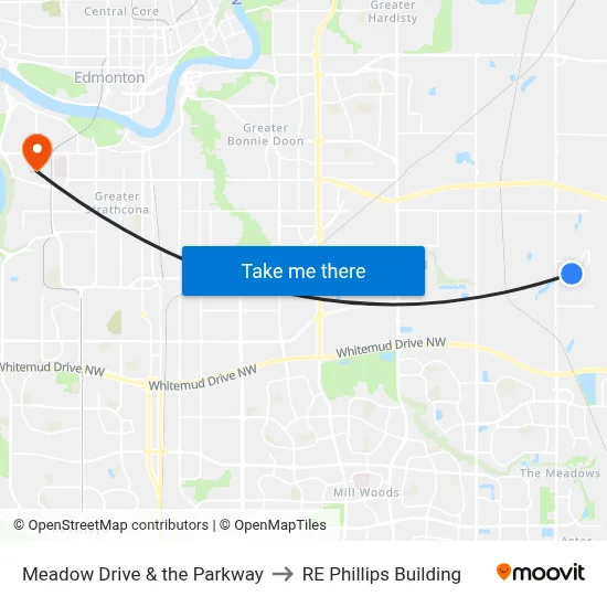 Meadow Drive & the Parkway to RE Phillips Building map