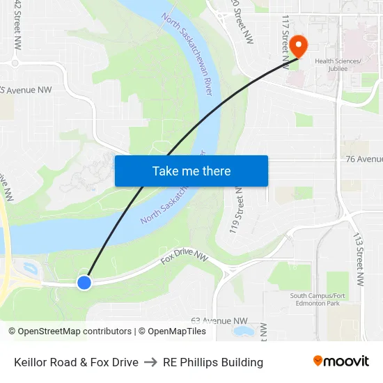 Keillor Road & Fox Drive to RE Phillips Building map