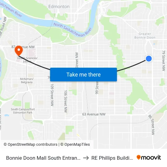 Bonnie Doon Mall South Entrance to RE Phillips Building map