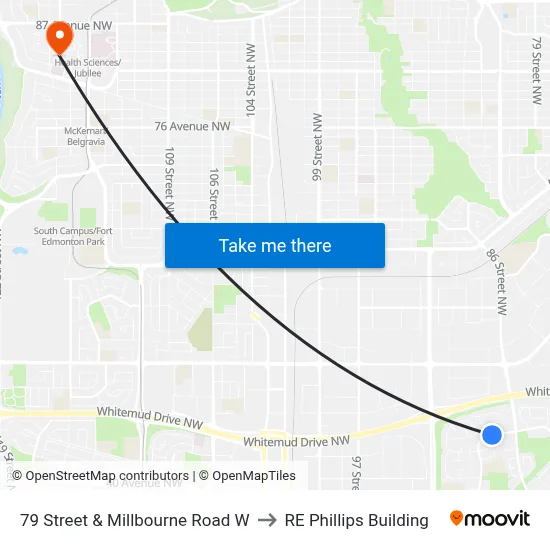 79 Street & Millbourne Road W to RE Phillips Building map