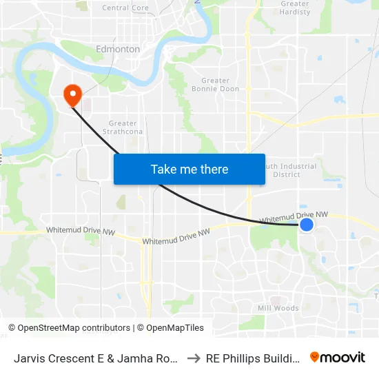 Jarvis Crescent E & Jamha Road to RE Phillips Building map