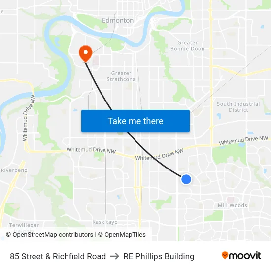85 Street & Richfield Road to RE Phillips Building map