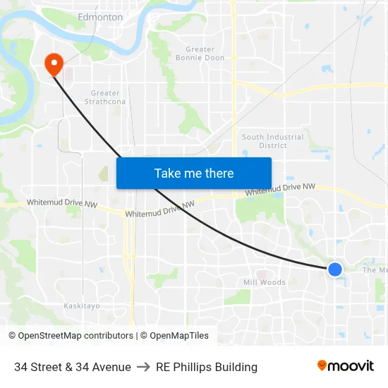 34 Street & 34 Avenue to RE Phillips Building map