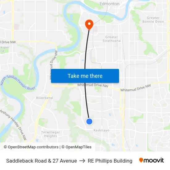 Saddleback Road & 27 Avenue to RE Phillips Building map