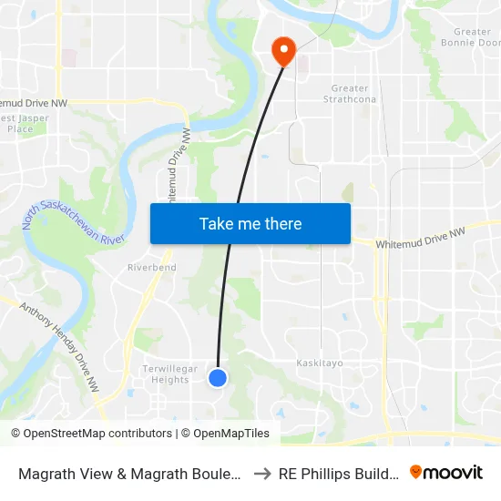 Magrath View & Magrath Boulevard to RE Phillips Building map