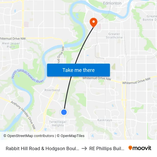 Rabbit Hill Road & Hodgson Boulevard to RE Phillips Building map