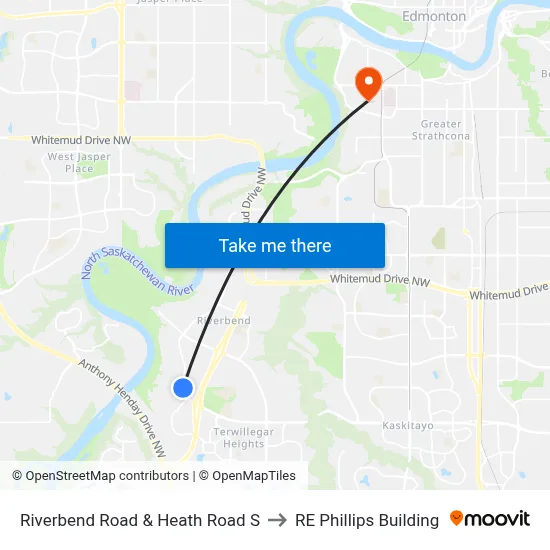 Riverbend Road & Heath Road S to RE Phillips Building map