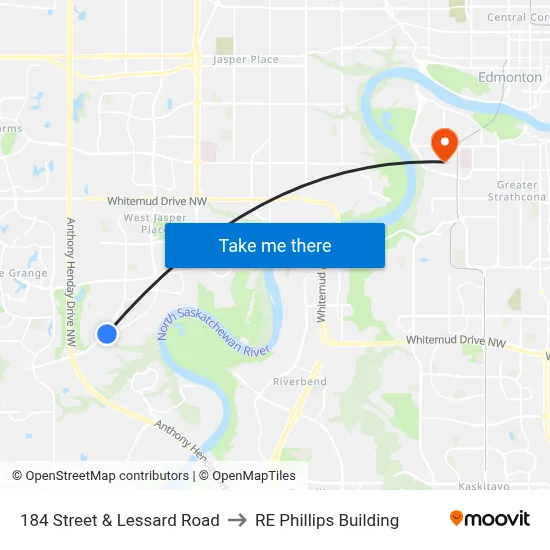 184 Street & Lessard Road to RE Phillips Building map