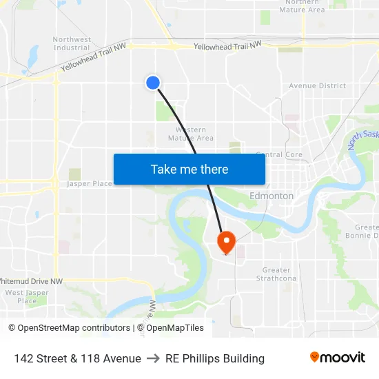 142 Street & 118 Avenue to RE Phillips Building map