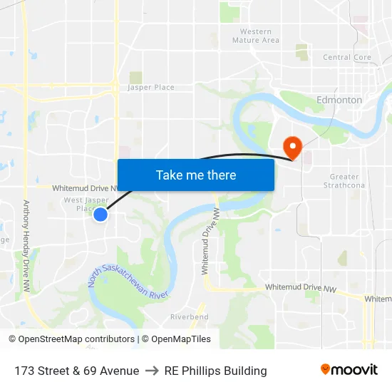 173 Street & 69 Avenue to RE Phillips Building map