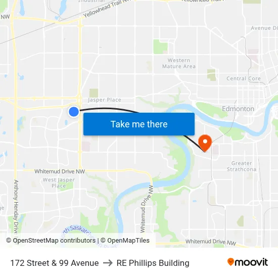 172 Street & 99 Avenue to RE Phillips Building map