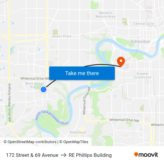 172 Street & 69 Avenue to RE Phillips Building map